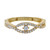 10K Yellow Gold Evil Eye Ring with Cubic Zirconia Crystals