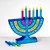 Mini Wood Menorah with Removable Candles