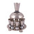 Wine Fountain Kiddush Set - Black & Silver Rings