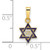 14K Yellow Gold and Enameled Star Of David Delicate Pendant - Zion