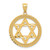 14K Yellow Gold Star of David Round Pendant