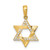 14K Yellow Gold Star of David Pendant with CZ Crystals