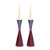 Maroon Tapered Shabbat Candlesticks