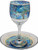 Marc Chagall–Inspired Glass Kiddush Cup with Matching Plate