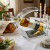 Lucite Wine Bottle Stand with Jerusalem Motif