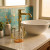 Clear Acrylic Hand Washing Cup with Gold Handles