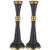 Black and Gold Aluminum Shabbat Candlesticks