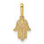 14K Yellow Gold Hamsa Pendant 