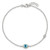 Sterling Silver Evil Eye Bracelet with Mother of Pearl and CZ Accent