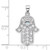 Rhodium-Plated Sterling Silver Hamsa Pendant with Blue and White Crystals