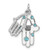 Double Hamsa Sterling Silver Pendant with Enamel and CZ Crystals