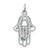 Double Hamsa Sterling Silver Pendant with Enamel and CZ Crystals