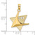 14K Yellow Gold Star of David Pendant with Chai Cut-Out