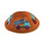 Orange Kids Raw Silk Kippah with Embroidered Trucks