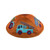 Orange Kids Raw Silk Kippah with Embroidered Trucks