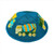 Blue Kids Raw Silk Kippah with Embroidered Trucks