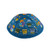 Blue Raw Silk Kippah with Embroidered Train Design