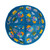 Blue Raw Silk Kippah with Embroidered Train Design