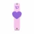 Baby Pink Mezuzah Case with Purple Heart for Kids