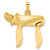 Polished 14K Yellow Gold Chai Pendant