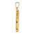 Polished 14K Yellow Gold Chai Pendant