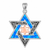 Sterling Silver Star of David Pendant with Blue Opal