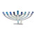 Aluminum Hanukkah Menorah with Blue and Teal Accents