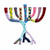 Colorful Hand-Painted Tree of Life Hanukkah Menorah