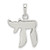 Polished Sterling Silver Chai Pendant