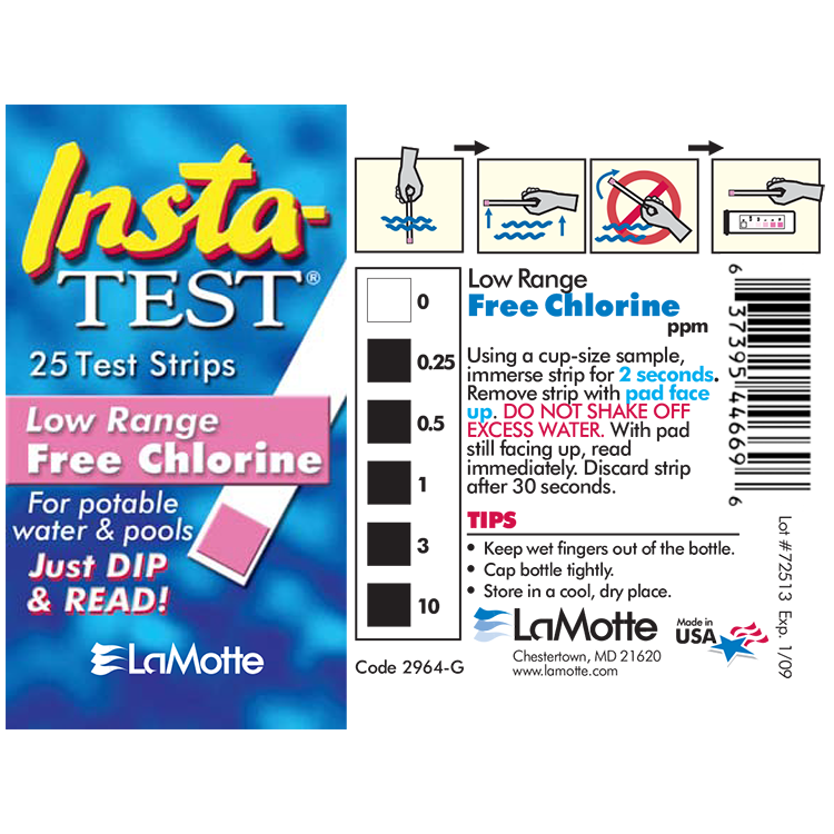 Low Range Chlorine Test Strips