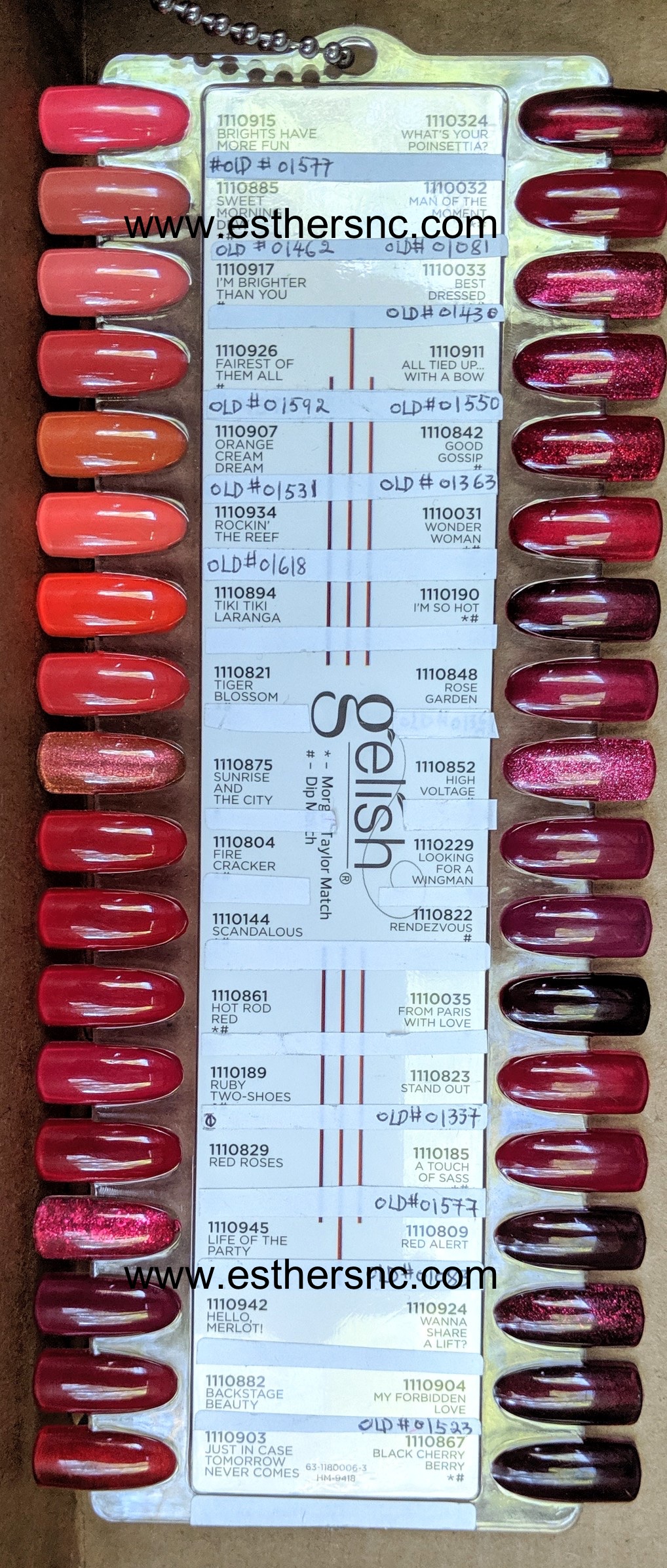 Gelish Gel Color Chart