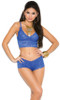 Royal Blue Stretch Lace Camisole Set