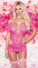 Beautiful Hot Pink Lace Gartered Chemise