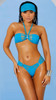 Turquoise Strappy Halter Style Bikini Set