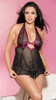 Plus Size Elegant Two Tone Lace and Mesh Babydoll