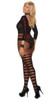 Plus Size Black and Red Stripe Design Bodystocking