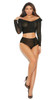 Off The Shoulder Mesh Top and High Waist Panty