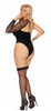 Plus Size Black Opaque One Sleeve Teddy Set