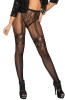 Black Fishnet and Lace Crochet Pantyhose