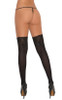 Black Thigh High Stockings with Bow and Lace Trim