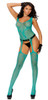 Enticing Jade Fishnet and Lace Suspender Bodystocking