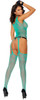 Enticing Jade Fishnet and Lace Suspender Bodystocking