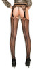 Exotic Black Crochet Suspender Pantyhose