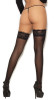 Black Sheer Thigh High Stockings with Side Floral Design