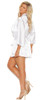 Plus Size White Charmeuse Kimono Style Robe