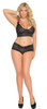 Plus Size Black Stretch Lace Camisole Set