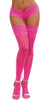 Sheer Hot Pink Thigh High Stockings with Stay Up Silicone Lace Top