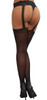 Elegant Black Sheer Suspender Pantyhose