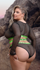 Plus Size Eff Ur Rules Fishnet Crop Top and Panty Set
