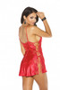 Red Charmeuse Lace Chemise